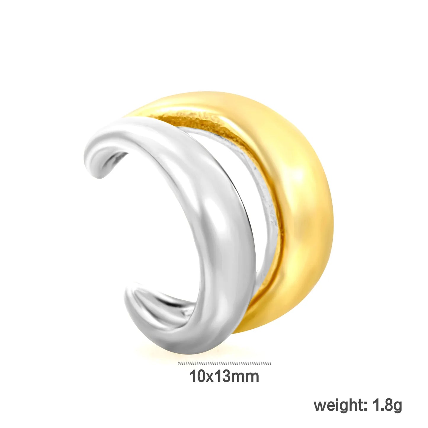 Double Curved Band Non-Piercing Ear Cuff | 2 Colors | Wholesale MOQ 12