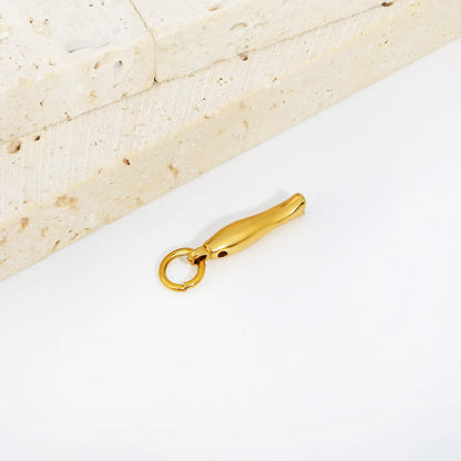 Mini Smooth Fish Shape Charm Pendant with Jump Ring | 18K Gold Plated Stainless Steel Ocean Animal Dangle Charm for DIY Necklace Bracelet Jewelry Making | Wholesale MOQ 12