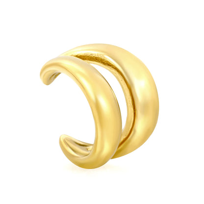 Double Curved Band Non-Piercing Ear Cuff | 2 Colors | Wholesale MOQ 12