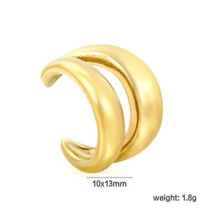 Double Curved Band Non-Piercing Ear Cuff | 2 Colors | Wholesale MOQ 12