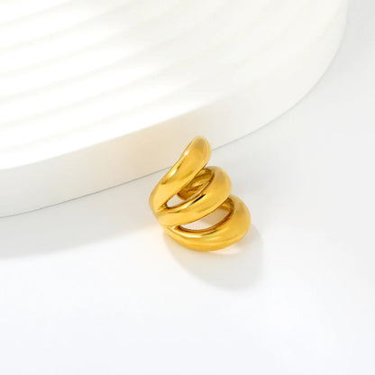 3 Layers Chunky Open Cuff Ear Cuff No Piercing Earrings |  Gold & Gold Silver Mixed | Anti-Tarnish Stainless Steel | Wholesale MOQ