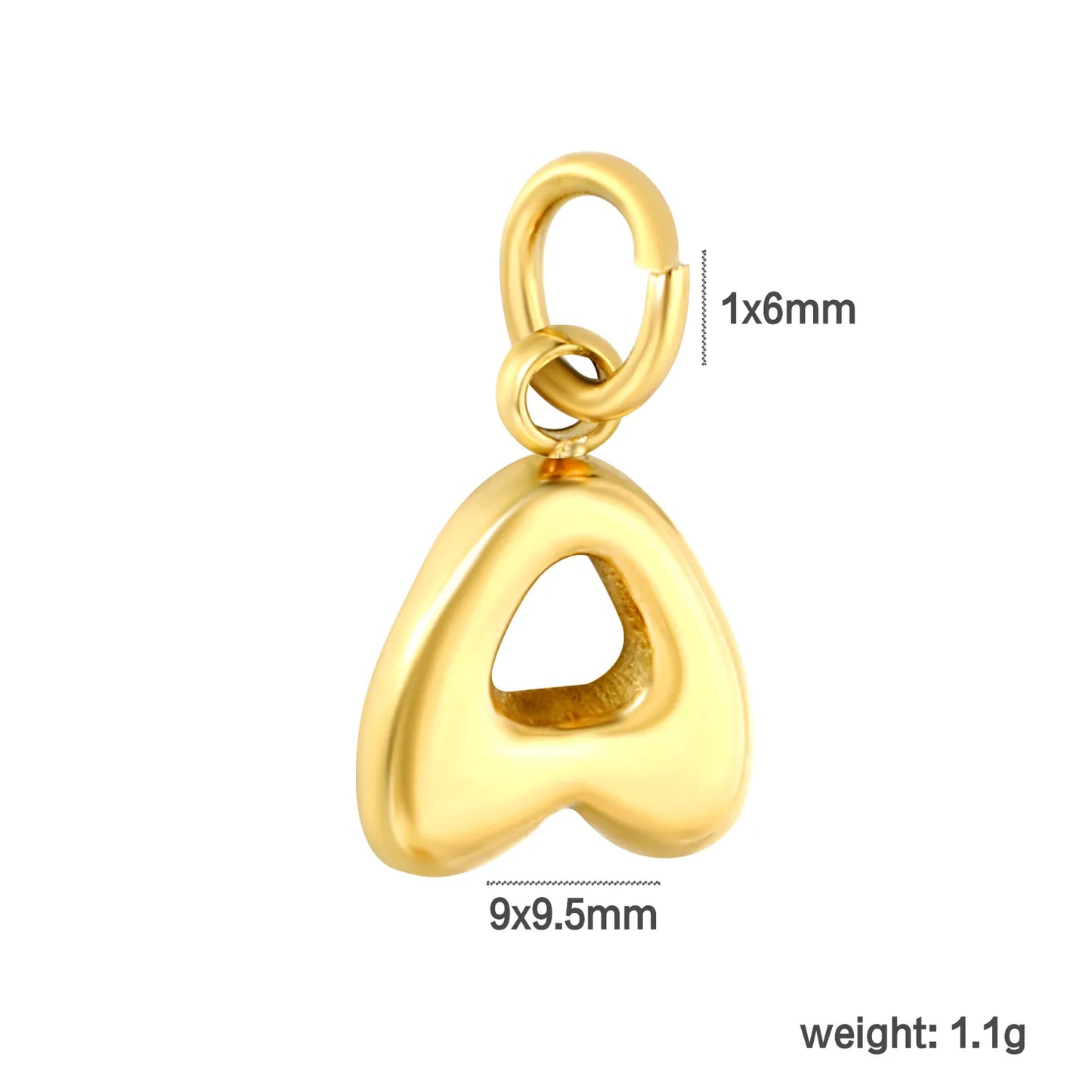 Bubble Bold 26 Alphabet Letter Charms | A-Z Full Set 18K Gold Plated Stainless Steel Pendant Charms for DIY Jewelry Making | Wholesale MOQ 12