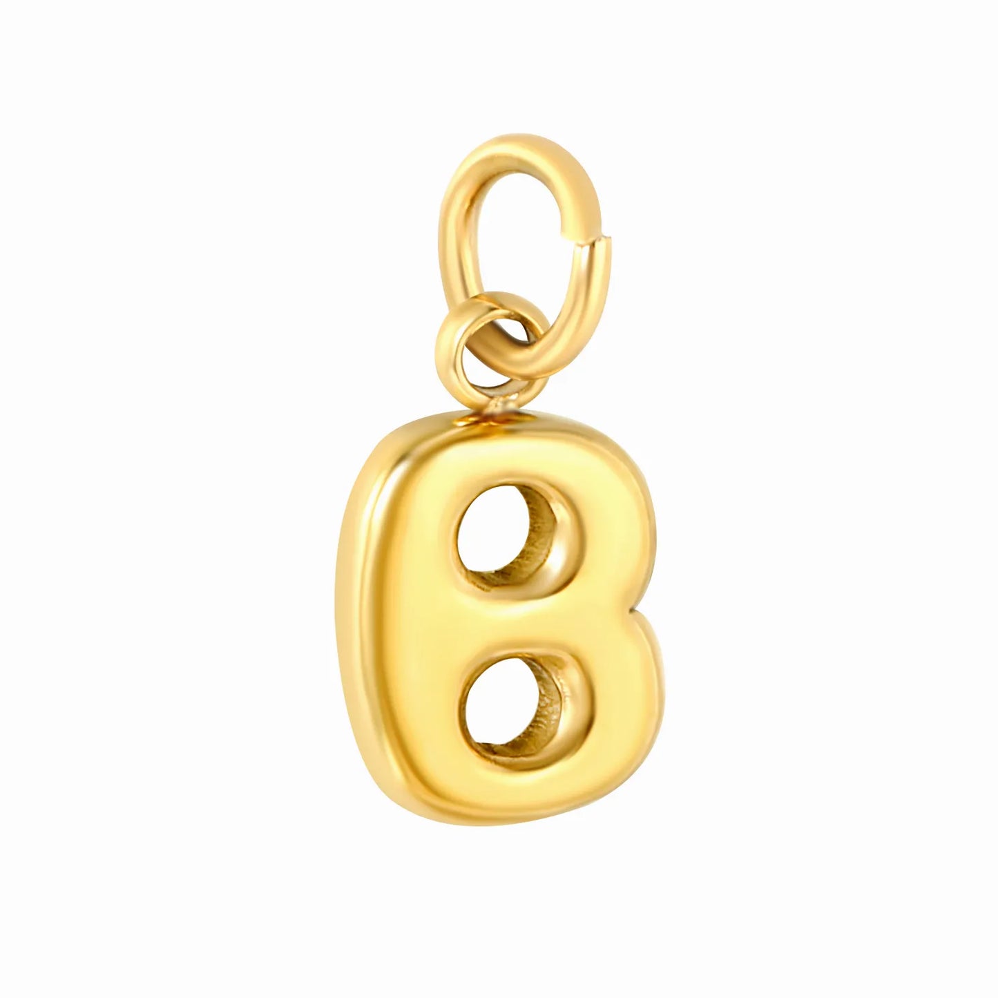 Bubble Bold 26 Alphabet Letter Charms | A-Z Full Set 18K Gold Plated Stainless Steel Pendant Charms for DIY Jewelry Making | Wholesale MOQ 12