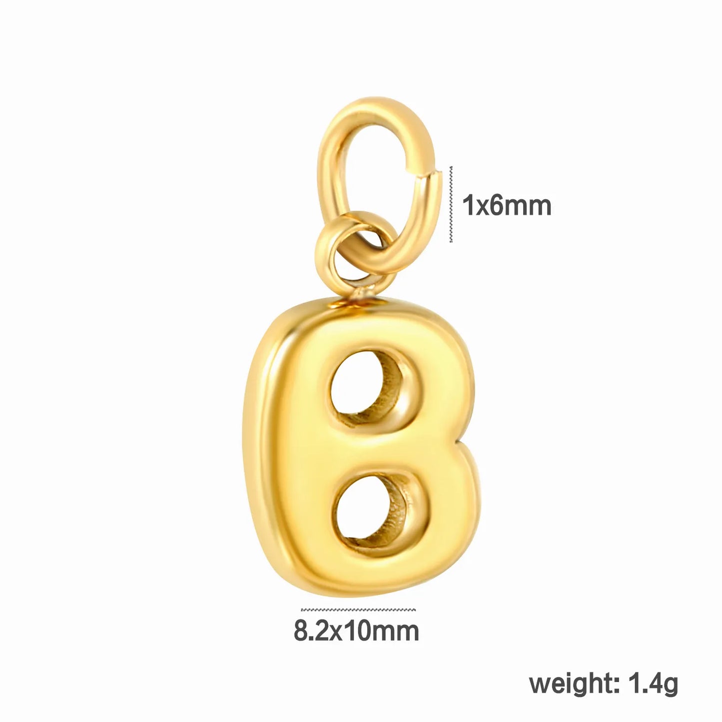 Bubble Bold 26 Alphabet Letter Charms | A-Z Full Set 18K Gold Plated Stainless Steel Pendant Charms for DIY Jewelry Making | Wholesale MOQ 12