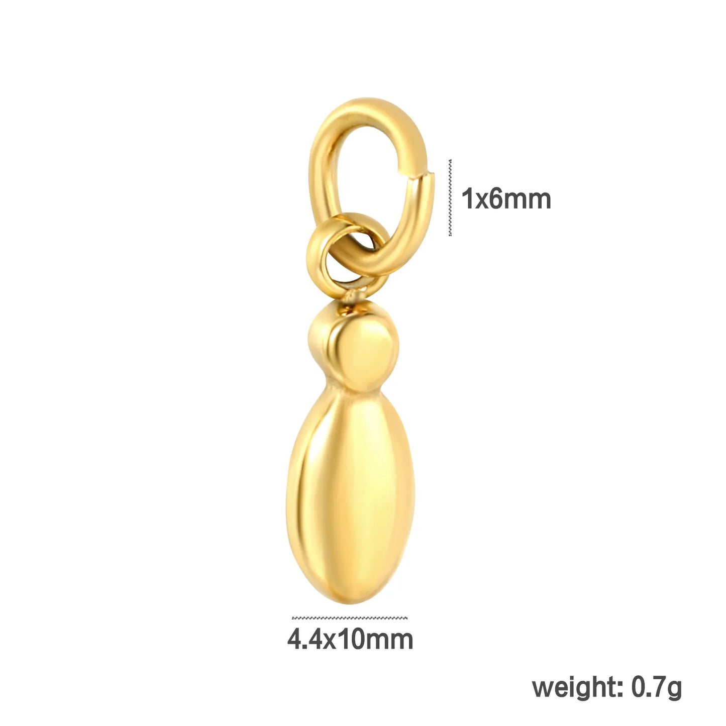 Bubble Bold 26 Alphabet Letter Charms | A-Z Full Set 18K Gold Plated Stainless Steel Pendant Charms for DIY Jewelry Making | Wholesale MOQ 12