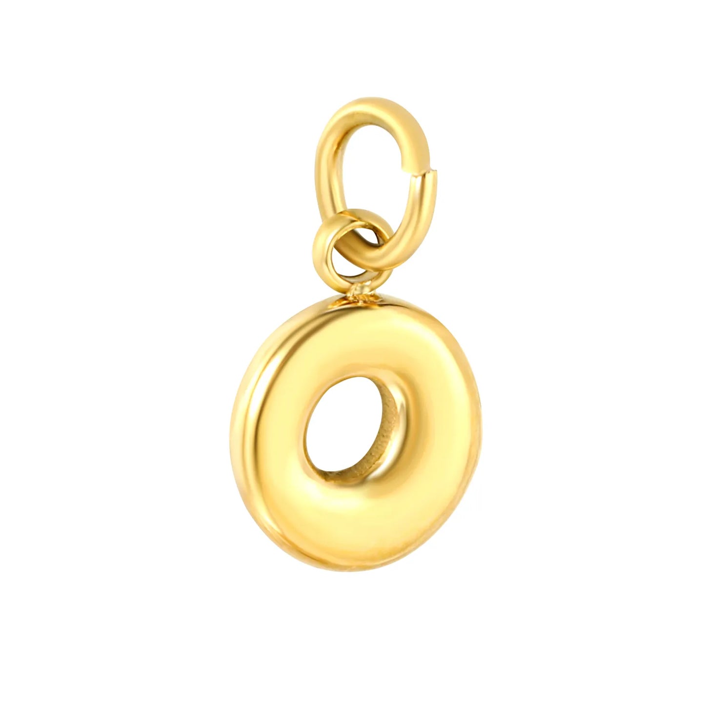 Bubble Bold 26 Alphabet Letter Charms | A-Z Full Set 18K Gold Plated Stainless Steel Pendant Charms for DIY Jewelry Making | Wholesale MOQ 12