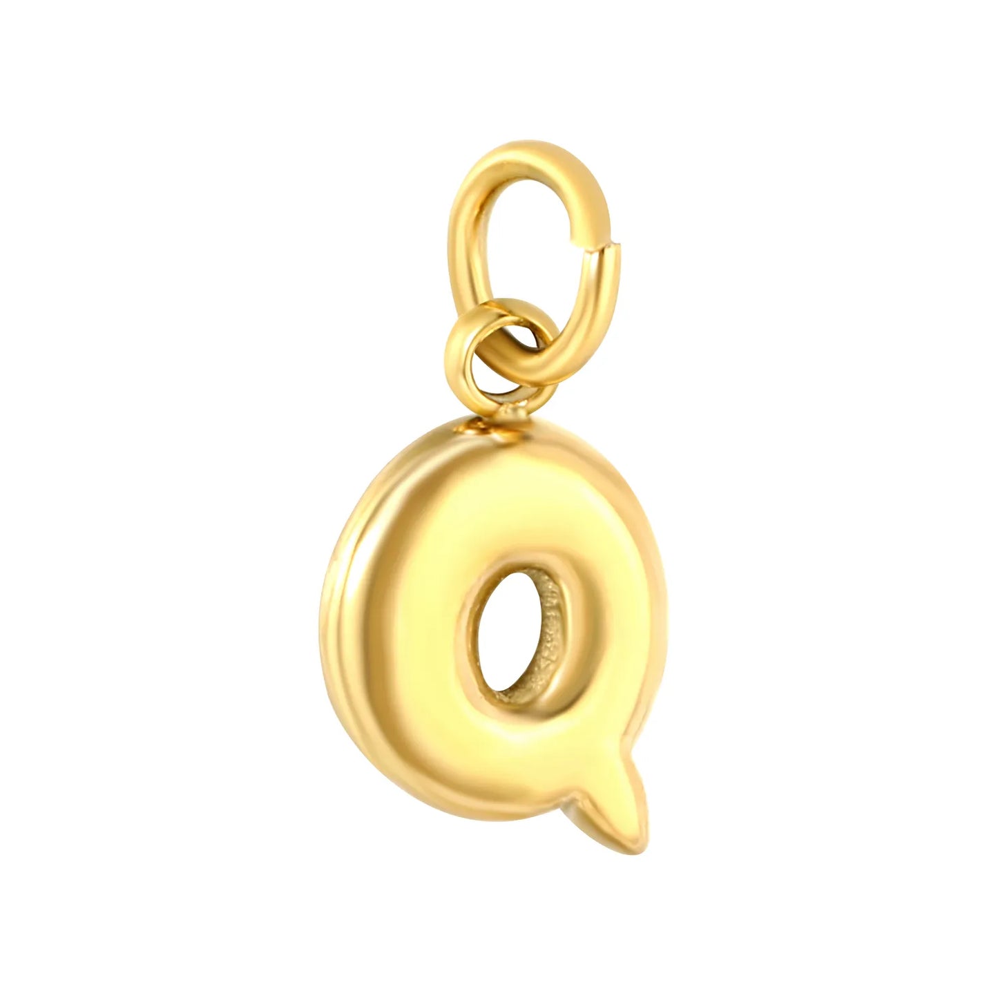 Bubble Bold 26 Alphabet Letter Charms | A-Z Full Set 18K Gold Plated Stainless Steel Pendant Charms for DIY Jewelry Making | Wholesale MOQ 12