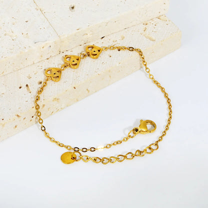 Triple Celtic Love Knot Adjustable Extension Chain Bracelet | 17+3cm Custom Fit Length | 18K Gold Plated Hypoallergenic Stainless Steel Dainty Wrist Chain Bulk Order For Jewelry Wholesalers