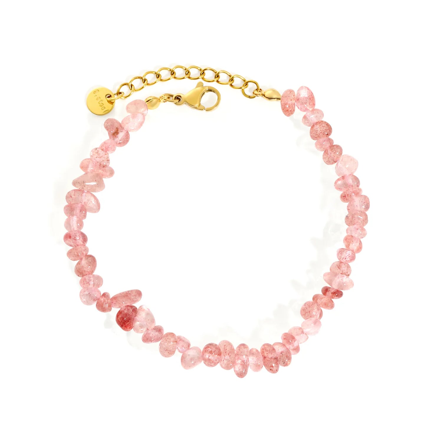 5 Styles Natural Tumbled Crystal Chip Adjustable Bracelet | 5-9mm Irregular Gemstone Gravel Beads | 18K Gold Plated Hypoallergenic Stainless Steel