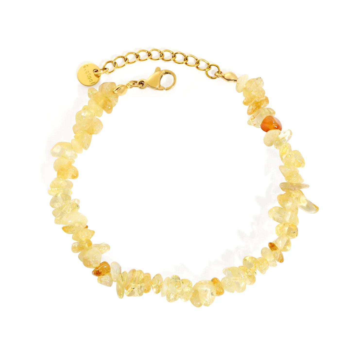 5 Styles Natural Tumbled Crystal Chip Adjustable Bracelet | 5-9mm Irregular Gemstone Gravel Beads | 18K Gold Plated Hypoallergenic Stainless Steel