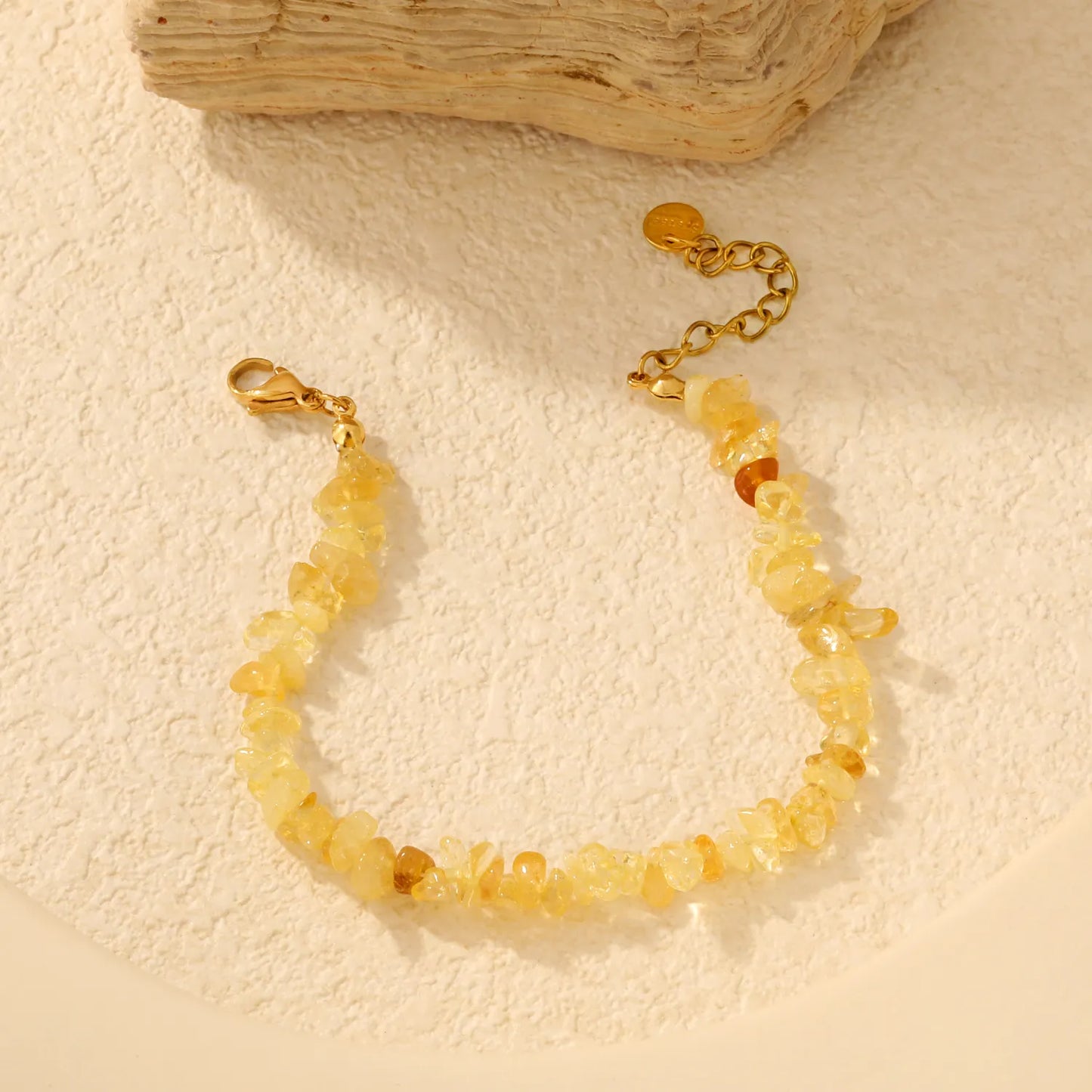 5 Styles Natural Tumbled Crystal Chip Adjustable Bracelet | 5-9mm Irregular Gemstone Gravel Beads | 18K Gold Plated Hypoallergenic Stainless Steel
