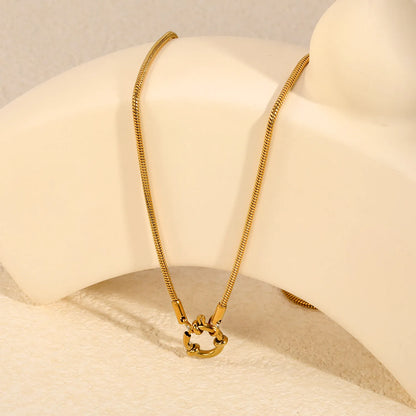 2mm Round Snake Chain Front Spring Ring Clasp 18K Gold Plated Stainless Steel Necklace| Wholesale MOQ 12