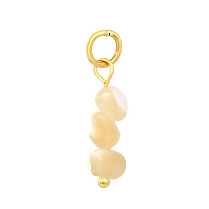 Irregular Natural Stone Dangle Charms | 18K Gold Plated Stainless Steel Gemstone Pendants | 3 Colors | Wholesale MOQ 12