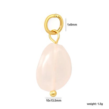 Natural Gemstone Dangle Charms| 4 Stone Variants | 18K Gold Plated Stainless Steel Pendant Charms| Wholesale MOQ 12