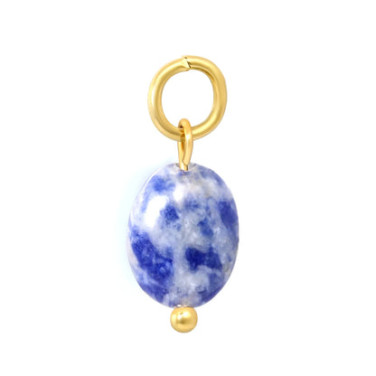 Natural Gemstone Dangle Charms| 4 Stone Variants | 18K Gold Plated Stainless Steel Pendant Charms| Wholesale MOQ 12