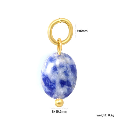 Natural Gemstone Dangle Charms| 4 Stone Variants | 18K Gold Plated Stainless Steel Pendant Charms| Wholesale MOQ 12
