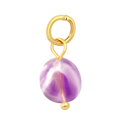 Natural Gemstone Dangle Charms| 4 Stone Variants | 18K Gold Plated Stainless Steel Pendant Charms| Wholesale MOQ 12