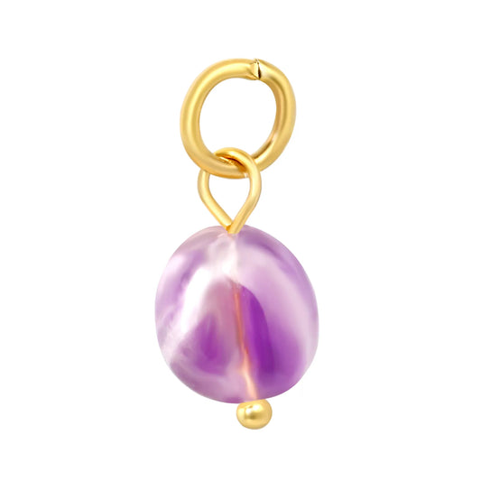 Natural Gemstone Dangle Charms| 4 Stone Variants | 18K Gold Plated Stainless Steel Pendant Charms| Wholesale MOQ 12
