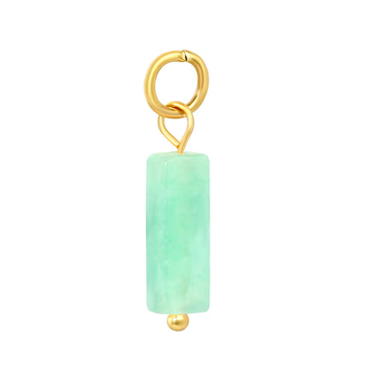 Natural Stone Rectangle Bar Charm Pendants | 18K Gold Plated Stainless Steel Gemstone Charms | 7 Natural Stone Colors | Bulk Order MOQ 12