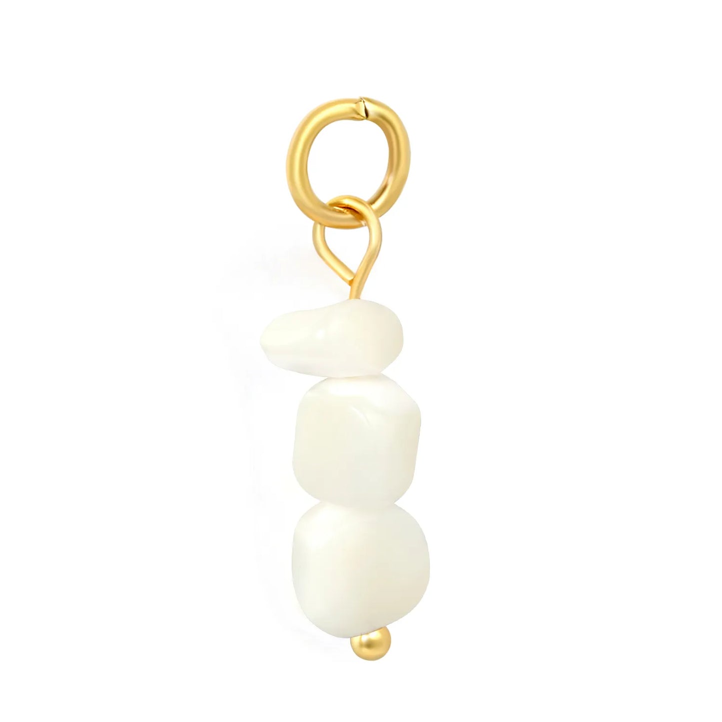 Irregular Natural Stone Dangle Charms | 18K Gold Plated Stainless Steel Gemstone Pendants | 3 Colors | Wholesale MOQ 12