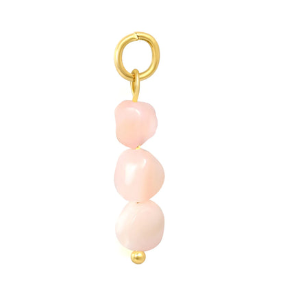 Irregular Natural Stone Dangle Charms | 18K Gold Plated Stainless Steel Gemstone Pendants | 3 Colors | Wholesale MOQ 12