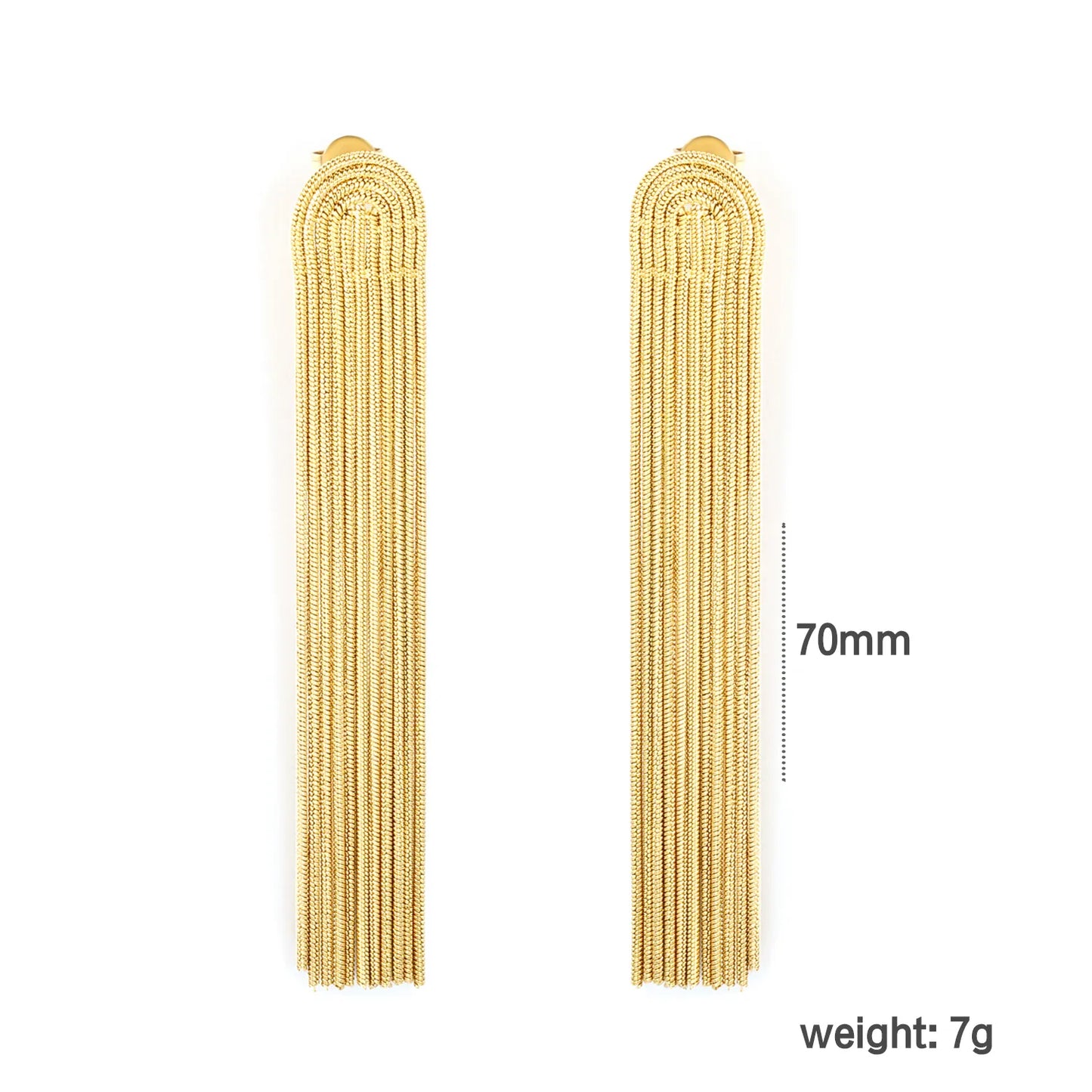 Long Chain Tassel Dangle Earrings | 18K Gold Plated | Wholesale Order MOQ 12