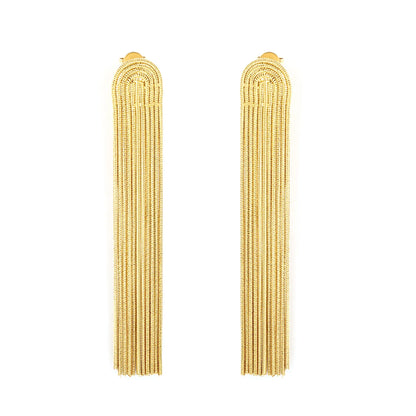 Long Chain Tassel Dangle Earrings | 18K Gold Plated | Wholesale Order MOQ 12