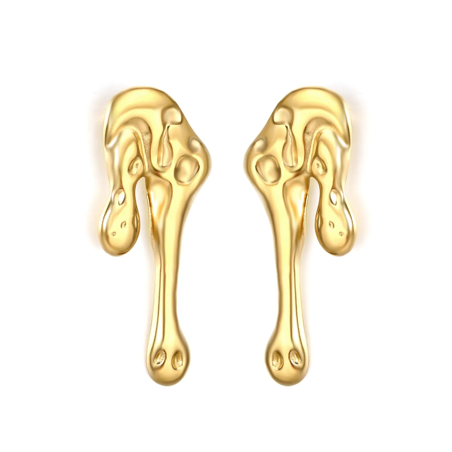 Wholesale 18K Gold Plated Molten Drip Drop Earrings Bulk Order MOQ 12