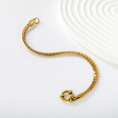 Wholesale 18K Gold Plated 5mm Cuban Link Chain Bracelet | Spring Ring Clasp | MOQ 12
