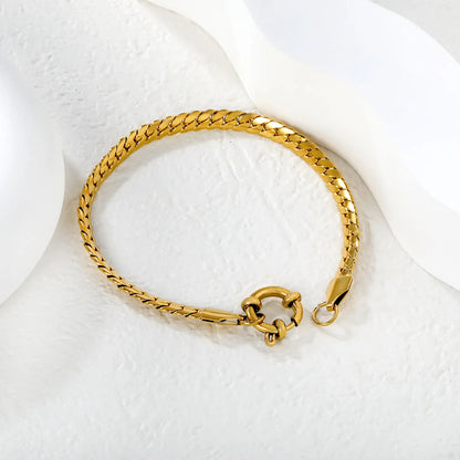 Wholesale 18K Gold Plated 5mm Cuban Link Chain Bracelet | Spring Ring Clasp | MOQ 12