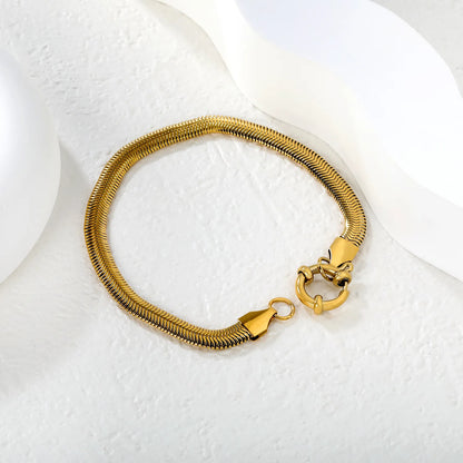 Wholesale 5mm Snake Chain Bracelet | 18K Gold Plated | Spring Ring Clasp | MOQ 12