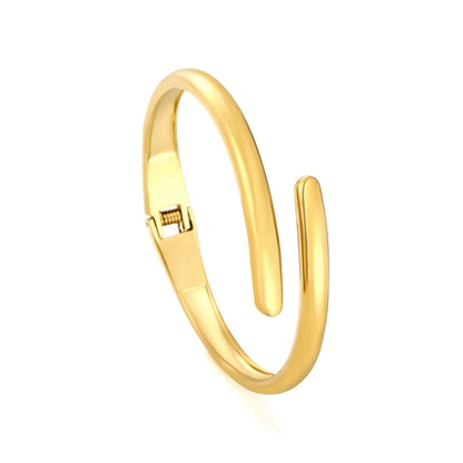 Minimalist Sleek Open Hinged Bangle | 18K Gold Plated | 60mm | Wholesale MOQ 12