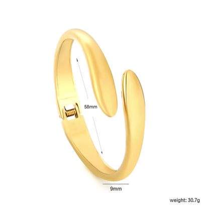 Wholesale 18K Gold Plated Teardrop Open Hinged Bangle | 58mm | MOQ 12