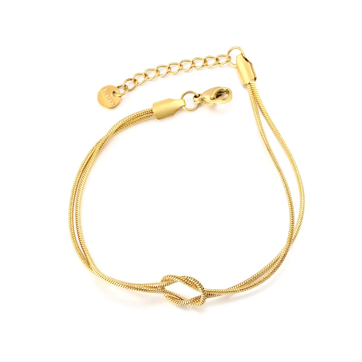 Wholesale Double Layer Knot Snake Chain Bracelet | Adjustable Length | Bulk Order MOQ 12