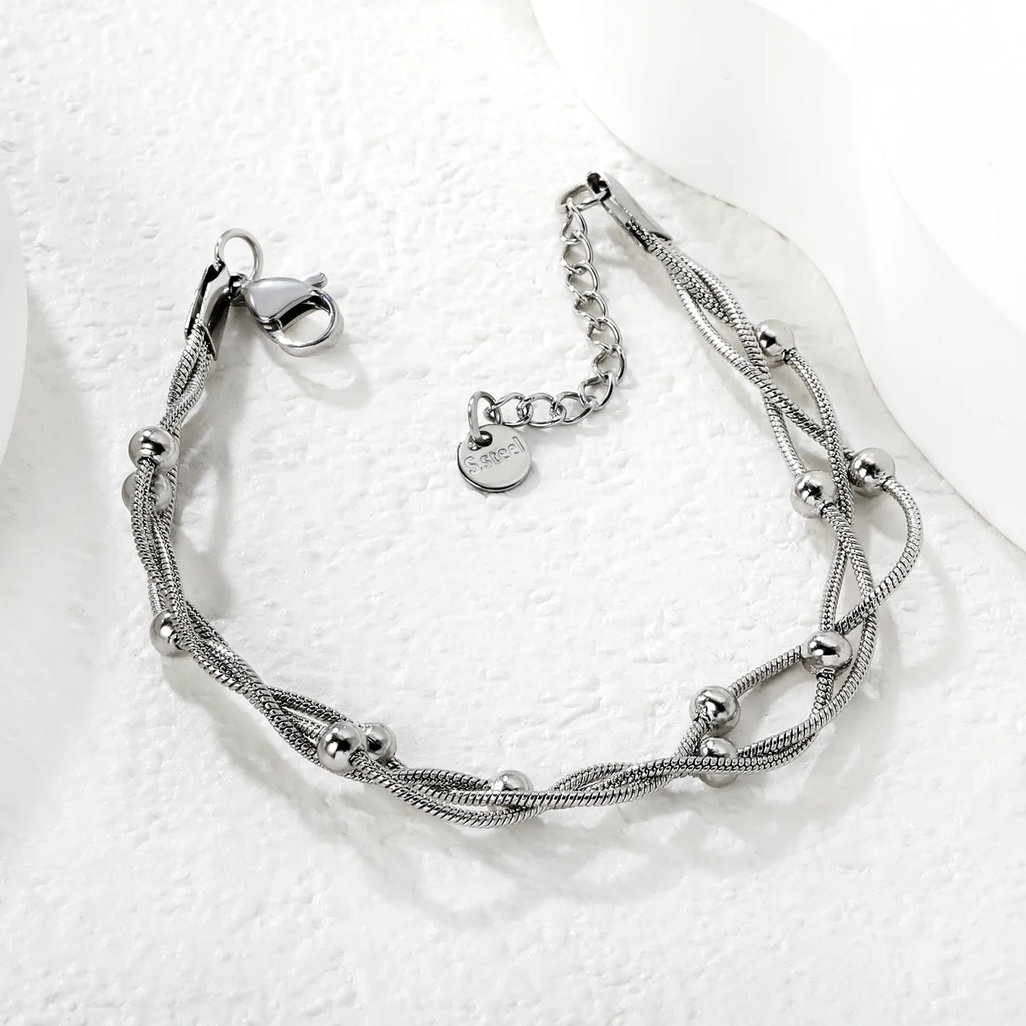 Multi-layered Braided Layered Pearl Bracelet with Beads| Wholesale Bulk Order MOQ 12 | Adjustable Length