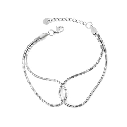 Wholesale Double Layer Snake Chain Bracelet | 2 Color Options | Hypoallergenic Stainless Steel | MOQ 12