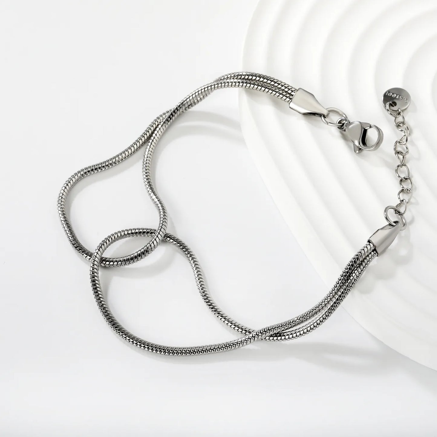 Wholesale Double Layer Snake Chain Bracelet | 2 Color Options | Hypoallergenic Stainless Steel | MOQ 12