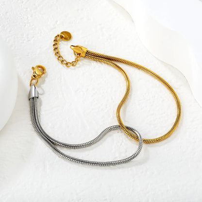 Wholesale Double Layer Snake Chain Bracelet | 2 Color Options | Hypoallergenic Stainless Steel | MOQ 12