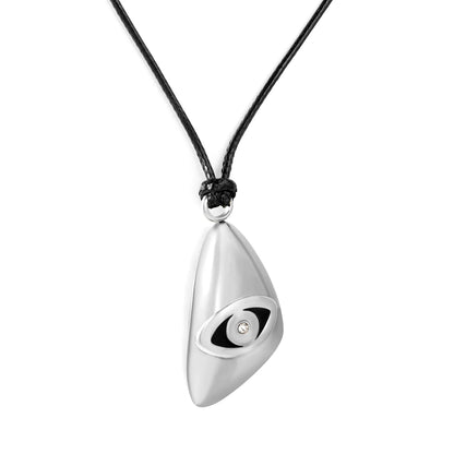 Teardrop-shaped Evil Eye Pendant Leather Cord Necklace | Wholesale Bulk Order MOQ 12