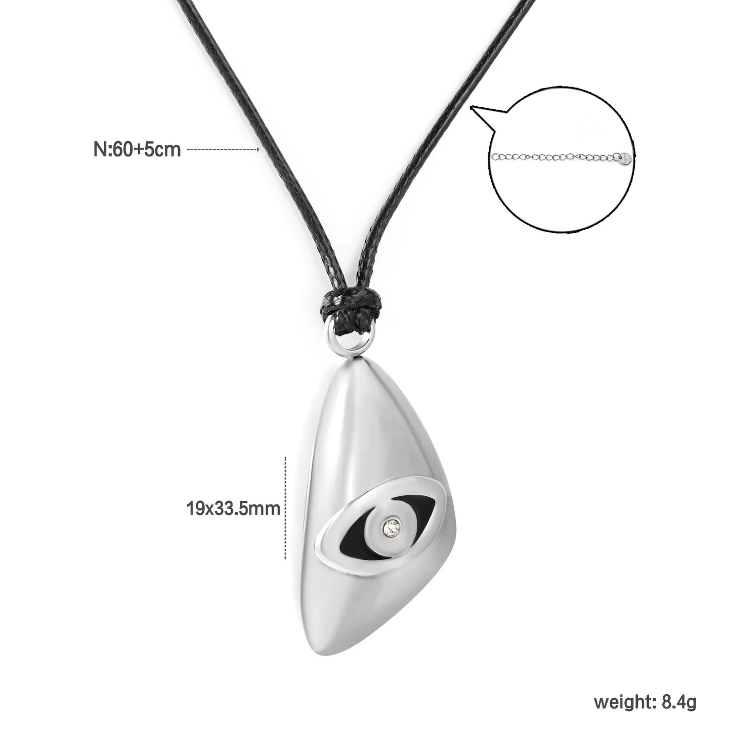 Teardrop-shaped Evil Eye Pendant Leather Cord Necklace | Wholesale Bulk Order MOQ 12