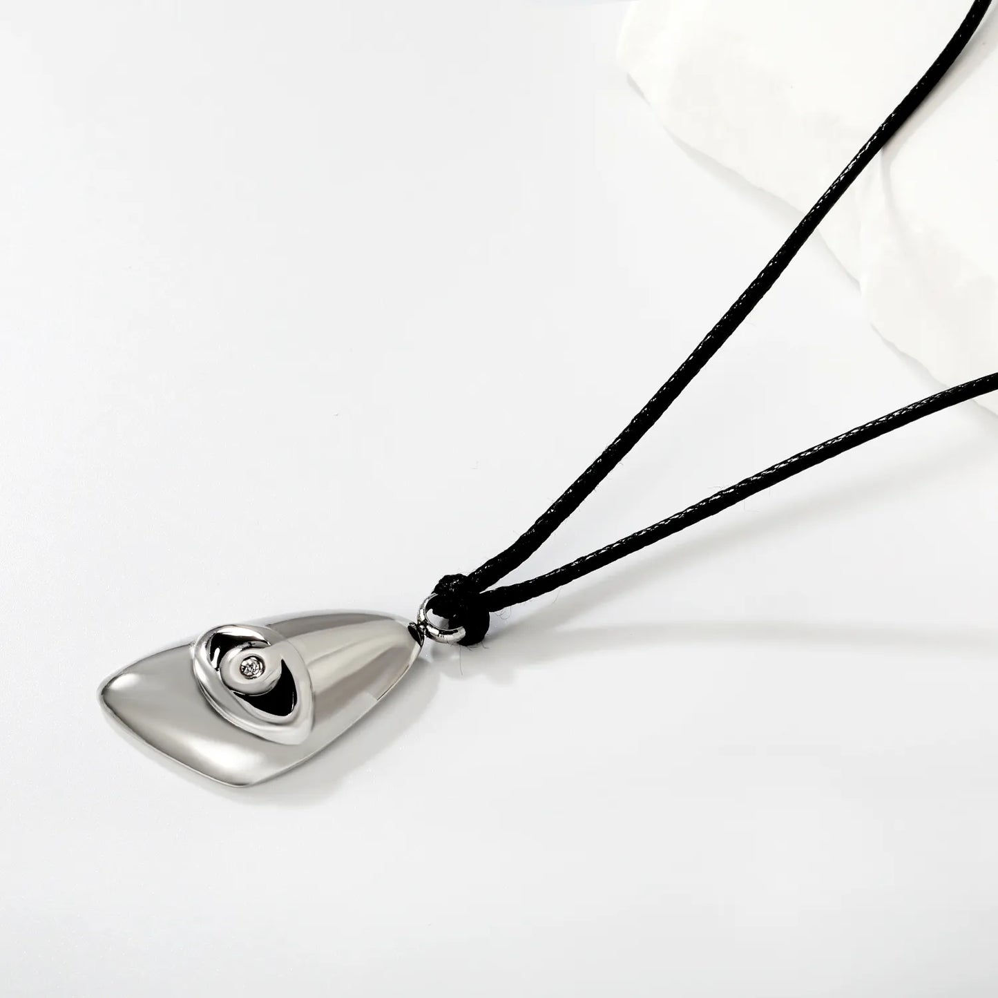 Teardrop-shaped Evil Eye Pendant Leather Cord Necklace | Wholesale Bulk Order MOQ 12