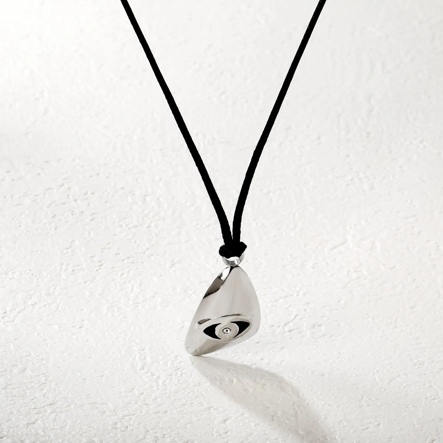 Teardrop-shaped Evil Eye Pendant Leather Cord Necklace | Wholesale Bulk Order MOQ 12