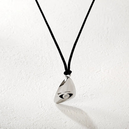 Teardrop-shaped Evil Eye Pendant Leather Cord Necklace | Wholesale Bulk Order MOQ 12