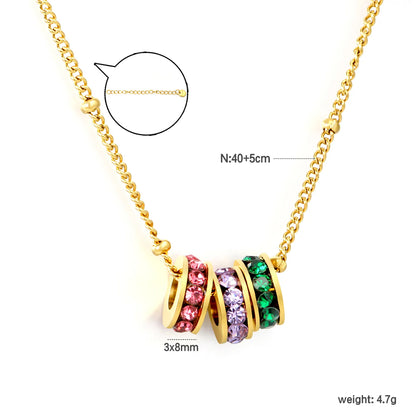 Dainty Chain Necklace with Crystal-encrusted Spiral Beads | 18K Gold Plated | Wholesale MOQ 12