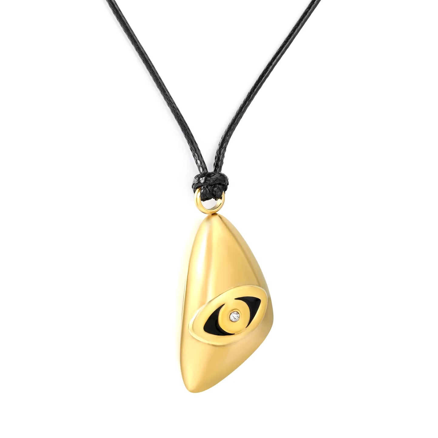 Teardrop-shaped Evil Eye Pendant Leather Cord Necklace | Wholesale Bulk Order MOQ 12