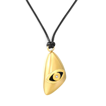 Teardrop-shaped Evil Eye Pendant Leather Cord Necklace | Wholesale Bulk Order MOQ 12