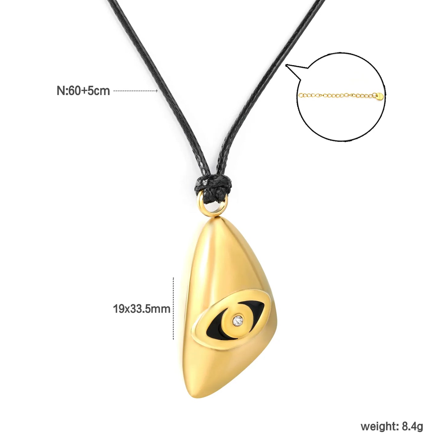 Teardrop-shaped Evil Eye Pendant Leather Cord Necklace | Wholesale Bulk Order MOQ 12