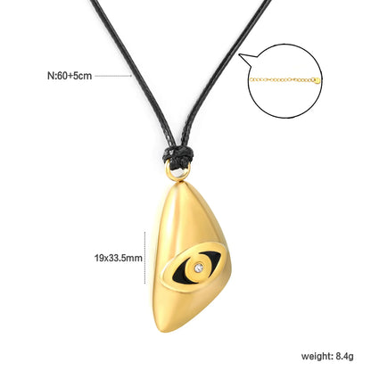 Teardrop-shaped Evil Eye Pendant Leather Cord Necklace | Wholesale Bulk Order MOQ 12