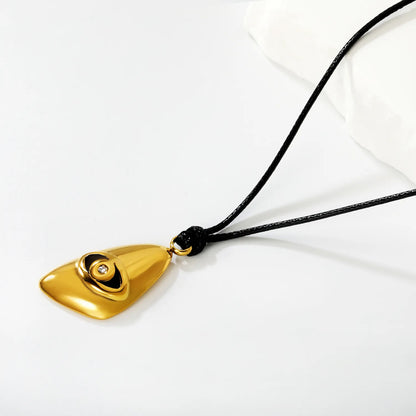 Teardrop-shaped Evil Eye Pendant Leather Cord Necklace | Wholesale Bulk Order MOQ 12