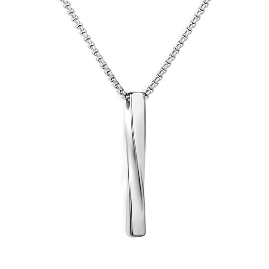 Minimalist Twisted Vertical Bar Pendant Necklace | 18K Gold Plated | Wholesale Bulk Order MOQ 12